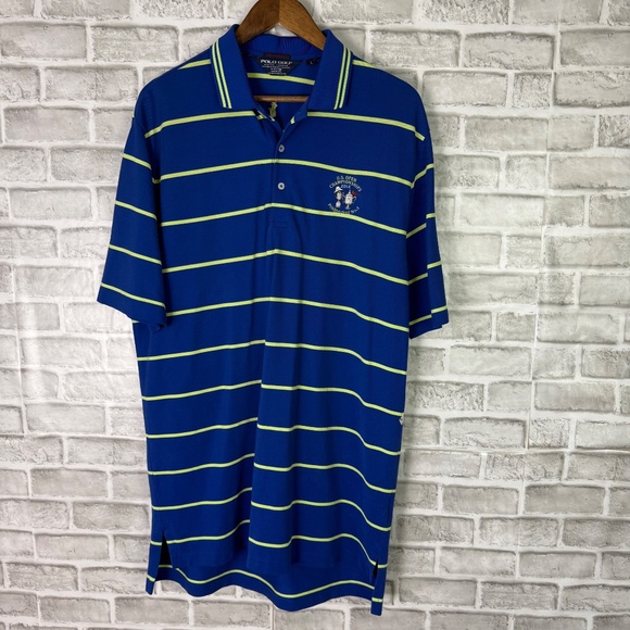 Polo Golf Ralph Lauren x US Open Pinehurst Royal Blue Striped Golf Polo Large - Picture 2 of 6